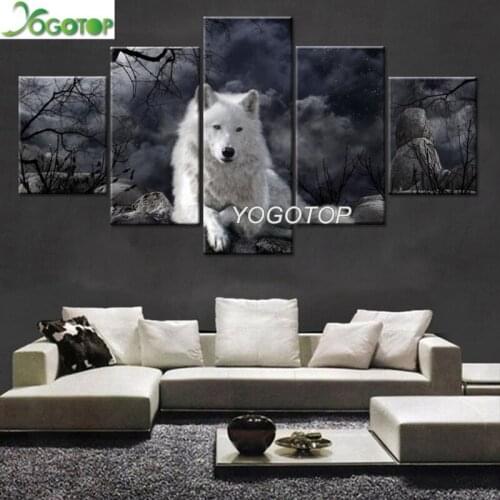Animal Wolf DIY Diamond Painting cross-stitch 5 pcs 5D Full Drill mosaic Diamond Embroidery Handcraft Kit Home Decor ML1011