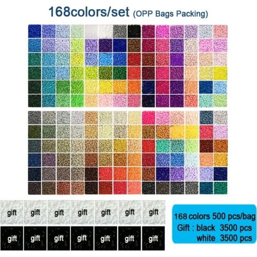 168colors/set Yantjouet 2.6mm EVA Mini Beads kit Gift Black/White 3500pcs Hama Beads Fuse Beads Diy Puzzles Iron Beads