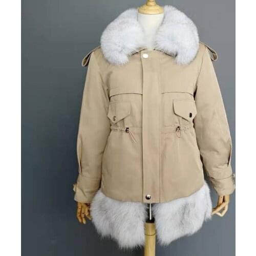 2020 New Women Short Jacket Fur Liner Detachable Coats and Jackets Fashion Parkas Winter Real Fox Fur Coat