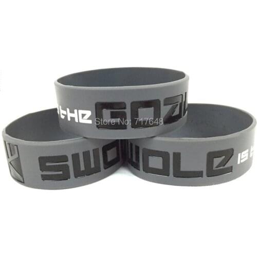 300pcs one inch Swole Is The Goal Fitness wristband silicone bracelets free shipping by FEDEX