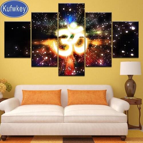 5D DIY Diamond Painting Muslim Islam Holy Bible Font 5 Pieces Cross Stitch Diamond Embroidery Mosaic Diamonds Wall Sticker