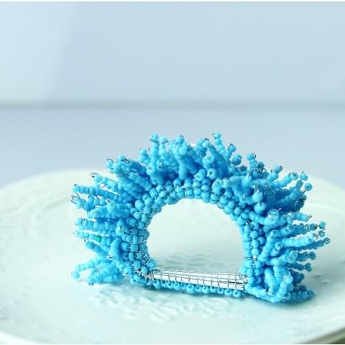 Free Shipping Glass Beads Napkin Ring 4Pcs New Design Qn21062601