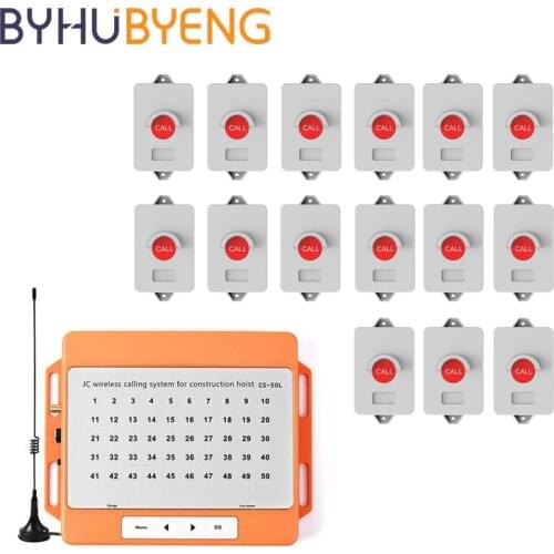 BYHUBYENG Building Construction Wireless Calling Device System 433 Mhz Receiver Board Service Table Digits Display Button