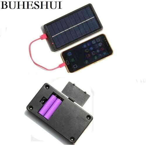BUHESHUI New Portable Solar Charger For 18650 Batteries/Mobile Phones 2W 5V Solar Panel Patent Design Free Shipping