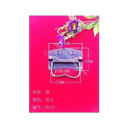 A02 Door Hardware Camphorwood box wooden handle flat side iron antique handle box