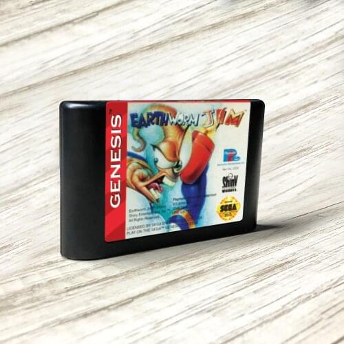 Earthworm Jim - USA Label Flashkit MD Electroless Gold PCB Card for Sega Genesis Megadrive Video Game Console