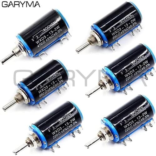 WXD3-13-2W Wirewound Linear Rotary Potentiometer Resistance 100R 200R 220R 330R 470R 680R 1K 2.2K 3.3K 10K 22K 33K 47K 100K Ohm
