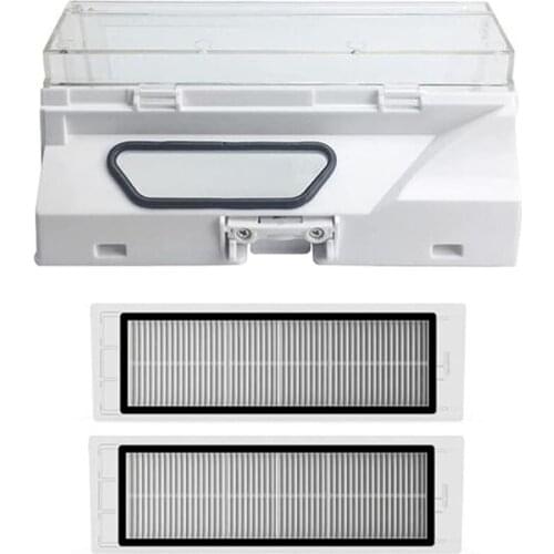 Hot TOD-Dust Box Bin & 2 Fiters Kits for Xiaomi Roborock S50 S51 S52 S53 S55 T6 T61 T65 Vacuum Cleaner Replacement Parts