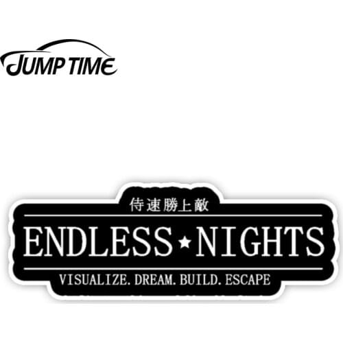 JumpTime 13cmx4.4cm Endless Nights JDM Drift Race Tuner Decal Sticker Car Truck WindowLaptop Bumper Motorcycle Car Styling