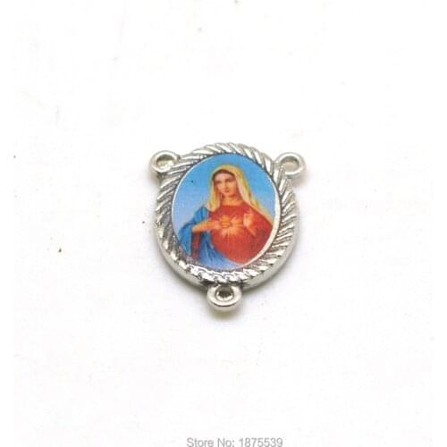 Catholic Rosary Centerpieces Heart Mary Two Sided Same Picture