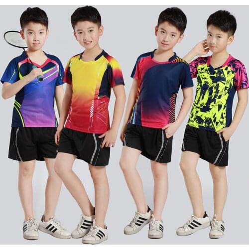 Boys' Badminton Suit Girls' Tennis Shirt Short Sets Girl Ping Pong Clothes Child Volleyball Kits Jersey Kid Sportswear Clothing