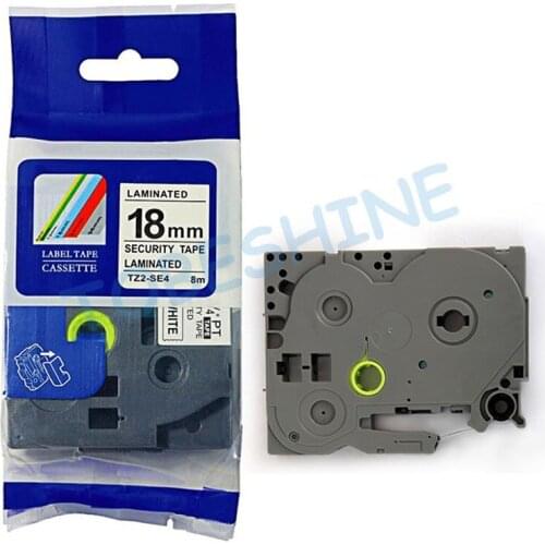 Free shipping Compatible brother compatible p touch 18mm*8m tz tape TZ-SE4 3/4 Security tape laminated tape cassette