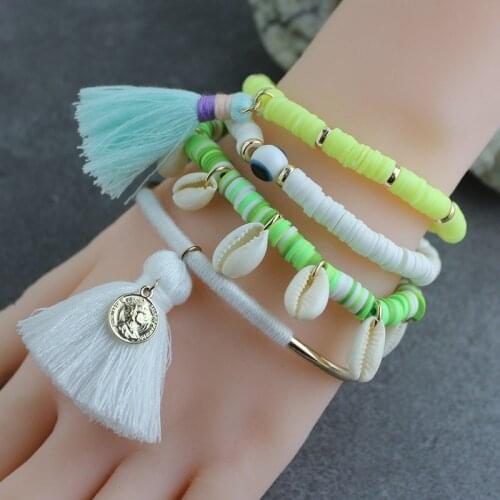 Go to Beach for Summer Bracelets Sets Fashion Handmade Angle Fashion Bracelet Sets Good Tassel