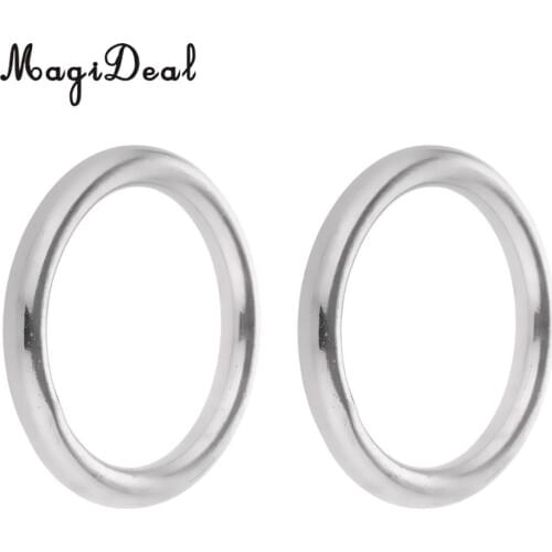 MagiDeal Superior Strength 1Pair Smooth Welded Polished Boat Marine Stainless Steel O Ring Replacement for Rowing Boat Dive Acce