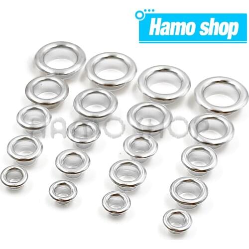 100Pcs Silver Color Hole Metal Eyelets Grommets with Washer For Diy Leathercraft Accessories Shoes Belt Cap Bag Tags Clothes