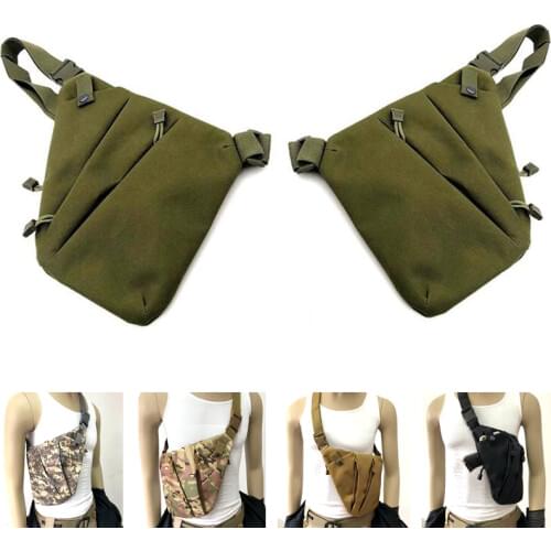 Multifunctional Tactical Storage Gun Bag Left / Right Shoulder Concealed Gun Holster Men Chest Bag Small Bag Anti-theft Bag