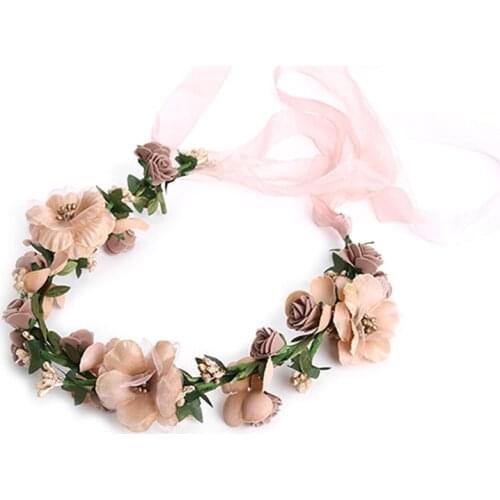 Fashion Women Wedding Flower Hair Garland Crown Headband Floral Wreath Hairband
