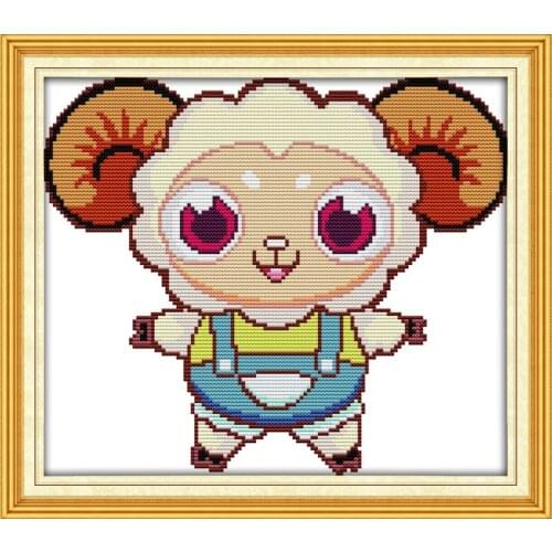 The mascot for year of the goat cross stitch kit 14ct 11ct count print canvas stitching embroidery DIY handmade needlework