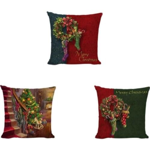 Cushion Cover Merry Christmas Series Polishing Home Decor Flooring Parlor Shopping Clubs Garden Camping Cartoon Seat Pillowcase
