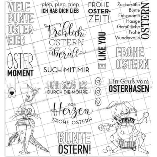 German Easter Clear Stamp for Scrapbooking Transparent Silicone Rubber DIY Photo Album Decor 0228