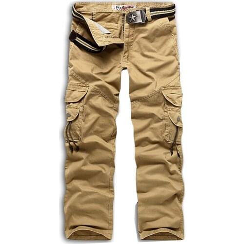 New 2016 Promotion Men cargo pants military style Camouflage pants Army Pants Khaki Multi-pocket Overalls Pants Men Plus Size