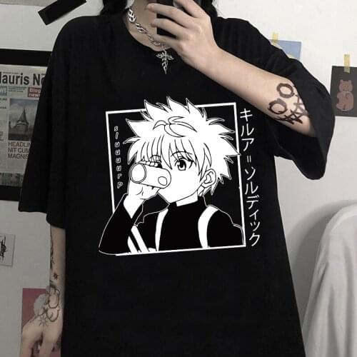 New Harakuju Kawaii Anime T Shirt Hunter X Hunter T-shirt Killua Zoldyck Shirts Mens Fashion Short Sleeve Streetwear T-shirt