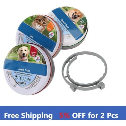 Antiparasitic Collar For Dog Cat Anti-Flea And Tick Collar Mosquitoes Dog Cat Repellent Retractable Deworming Pet Accessories