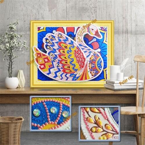Peter ren special-shaped diamond rhinestone embroidery Best selling full diamond diamond painting cross stitch animal swan