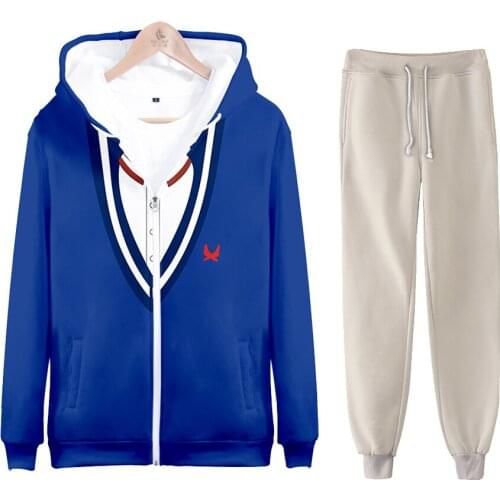 Popular 3D WONDER EGG PRIORITY Zip Hoodies Sweatshirts+Pants Suits Men Women Clothes Casual Boys Girls Anime Cosplay Outfits