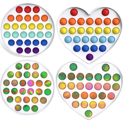 Rainbow Relieve Autism Toy Sensory Funny Fidget Toys Push Bubble Antistress Stress Reliever Toys for Adult Children