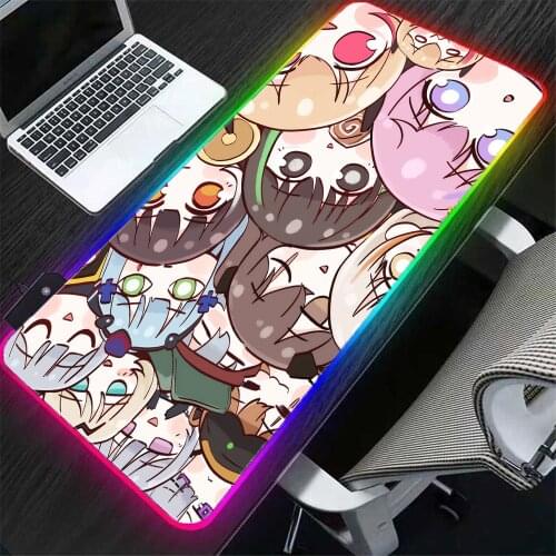 Rgb Anime mini computer office keyboard large mouse pad deskmat rubber non-slip notebook mousemat wholesale led kawaii mousepad