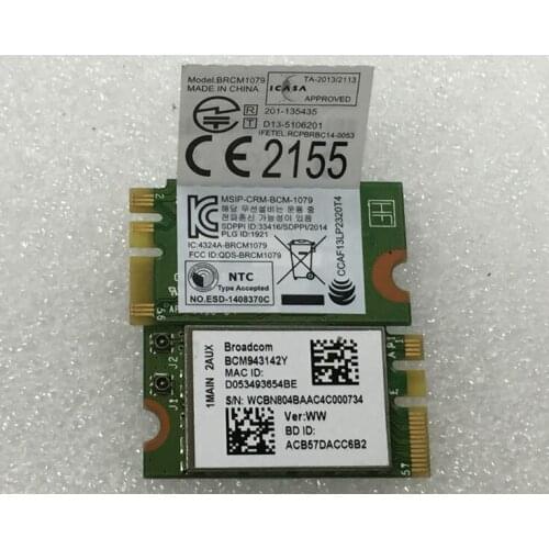 Broadcom BCM943142Y BRCM1079 433Mbps NGFF interface 2.4G+5G dual band wifi+bluetooth 4.0 wireless network card