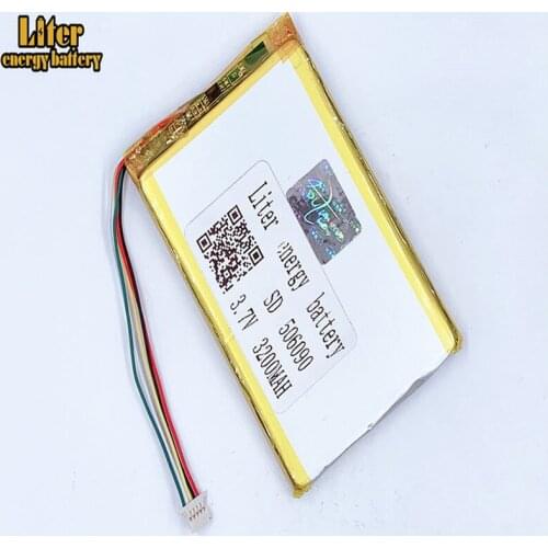Plug 1.0-5P 506090 3200mah 3.7V High quality lipo lithium polymer rechargeable Tablet PC