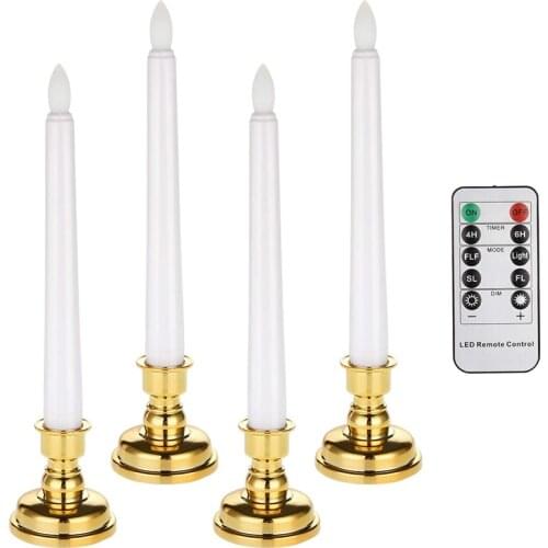 2020 Flickering Remotetaper Candles Simulated Real Fire Flameless Remote Taper Candles,bougie led For Dinner Party Decoration