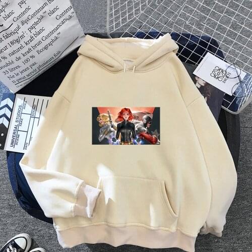 Marvel Hoodie Pullover Clothes The Avengers Black Widow Harajuku Men Women Autumn Winter Warm Male Casual Hooded Sweatshirt Tops