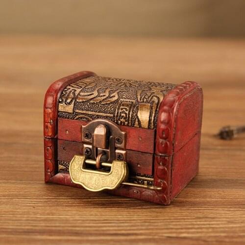 8cm Retro Mini Box Antique Egyptian Jewel Case With Lock Old Handicraft Storage Box Creative Candy Box For Stylish Props