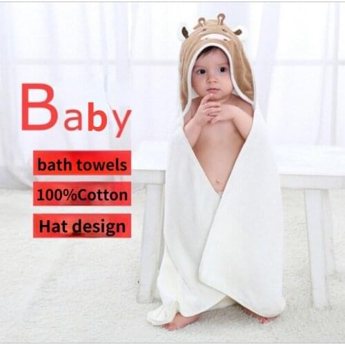 100% Cotton print cartoon bear child bath towel home soft hold babys shower wrap strong water absorption baby washcloth 1PC