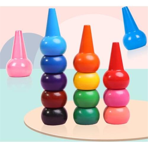 Pen 12pcs Safety Non-toxic Kids Painting Crayon Children Color Crayon Baby 3D Finger Art Supplies Kindergarten School Stationery