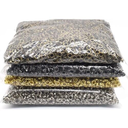 5000Sets 3.5mm-6mm Silver/Black/Bronze/Gold Grommet Eyelets with Washer DIY Handmade Craft Sewing Clothing Belt Bulk Accessories