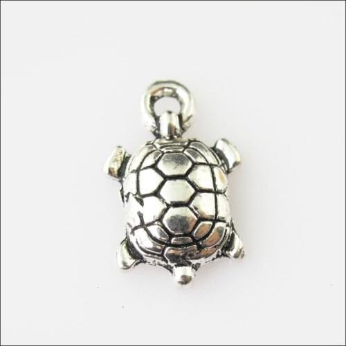 70 New Tiny Animal Tortoise Turtle Tibetan Silver Tone Charms Pendants 9x14.5mm