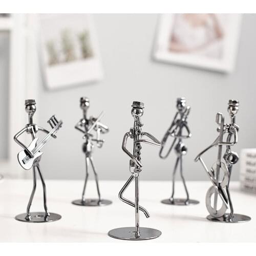 Metal Band Man Ornaments vintage Home decorative antique home office desktop Iron figurines decor Accessories Easter Gift