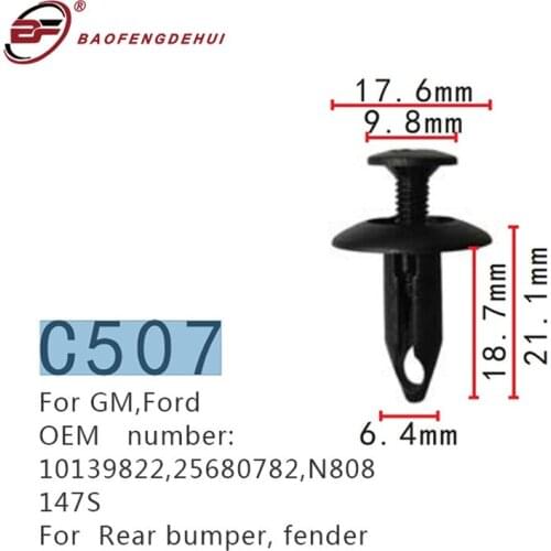 Car Positioner For GM,Ford 10139822,25680782,N808147S Rear Bumper,fender Clips