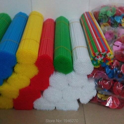 Free 100 sets 40cm Long sticks and cups /Balloon holder/ Plastic Rods for latex balloon Classic toys for children bulk sale