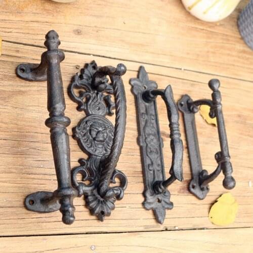 Retro European Garden Courtyard Cast Iron Craft Door Handles Home Decoration Wall Decoration Door Handle Room Accessories WY609