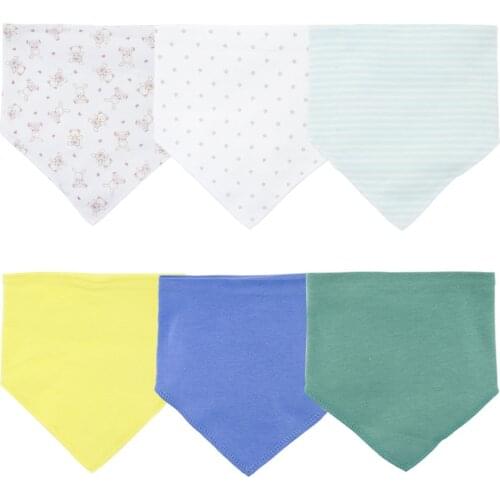 2019 New 6PCS Baby Bibs 0 3 6 12 24M Cotton Waterproof Infant Boys Girls Baby Bibs Bandana Baby Girl Stuff Bandana Bibs