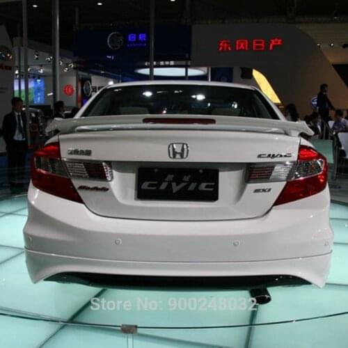 For Honda Civic 2012-2015 High Quality LED ABS Plastic Unpainted Color Rear Roof Spoiler Wing Trunk Lip Boot Cover Car Styling
