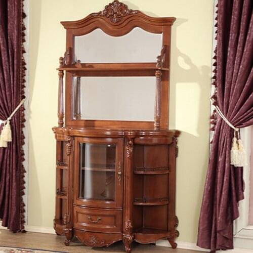 European Solid Wood Wine Cabinet Restaurant Room Cabinet Partition Cabinet Side Cabinet Storage Cupboard Living Room Furniture