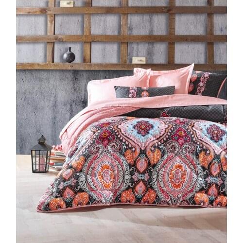 Cotton Box Double Quilt Sets Bedspreads Soft Quality Bedspreads Quilts, Sheets, Pillowcases, Cotton Satin Made in Turkey, Luisa