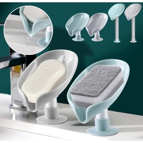 Leaf Shape Soap Box Dish Drain Soap Holder Rack Bathroom Shower Soap Sponge Holder Storage Plate Tray Kitchen Accessories