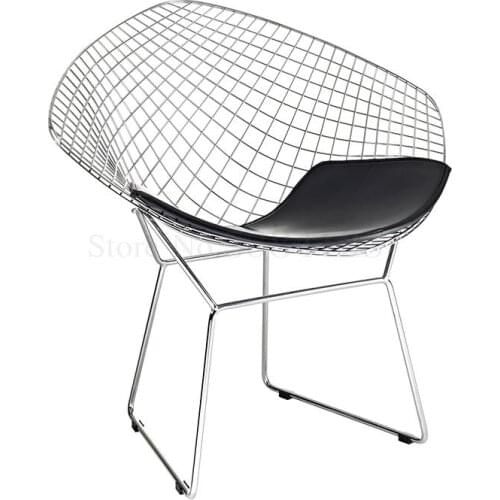 Metal Chair Nordic Designer Not Embroidered Steel Art Hollow Mesh Chair Clothing Store Photo Light Luxury Single Sofa Chair